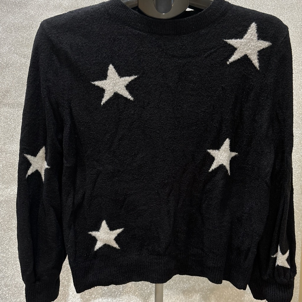 Rachel Zoe Black Sweater with White Star Accents